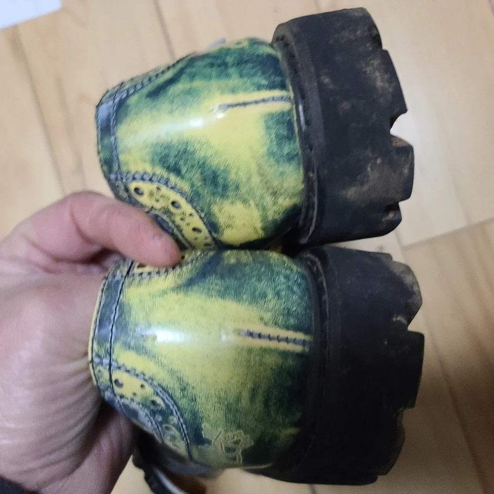 John fluevog size 7 Angela Mary janes green acid wash - Picture 6 of 9